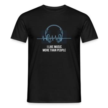 Lifeline Ich mag Musik mehr als Menschen - Männer T-Shirt - Schwarz - Vorne - AI Model Male 178 light (178cm)