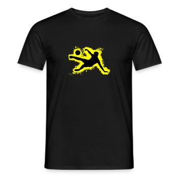 Sport foot contour jaune et noir - T-shirt homme - noir - Devant - AI Model Male 178 light (178cm)