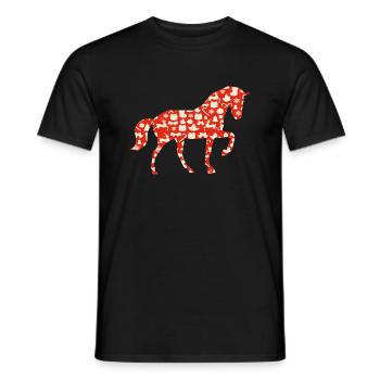 pferd weihnachten Weihnachtspferd - Männer T-Shirt - Schwarz - Vorne - AI Model Male 178 light (178cm)