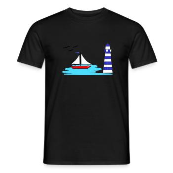 Bateau phare - T-shirt homme - noir - Devant - AI Model Male 178 light (178cm)
