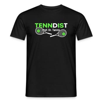 Tennis Matchball Tennisschläger "dr.tennis match" - Männer T-Shirt - Schwarz - Vorne - AI Model Male 178 light (178cm)
