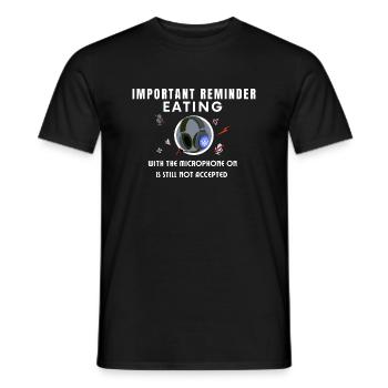Essen mit eingeschaltetem Mikrofon - Männer T-Shirt - Schwarz - Vorne - AI Model Male 178 light (178cm)