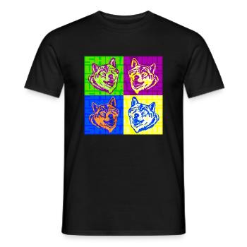 Shiba Inu Popart 1 - Men's T-Shirt - black - Front - AI Model Male 178 light (178cm)