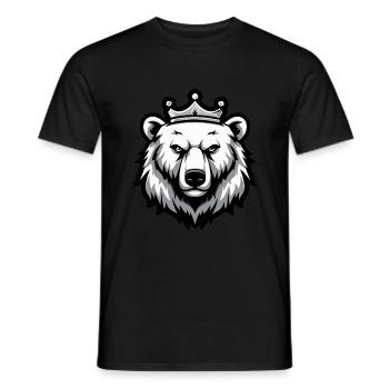 Ours polaire portrait animal couronne d'ours polaire - T-shirt homme - noir - Devant - AI Model Male 178 light (178cm)