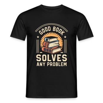 Buch - Männer T-Shirt - Schwarz - Vorne - AI Model Male 178 light (178cm)