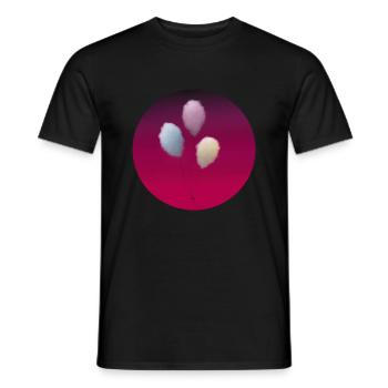 Clouds Balloons - Men's T-Shirt - black - Front - AI Model Male 178 light (178cm)