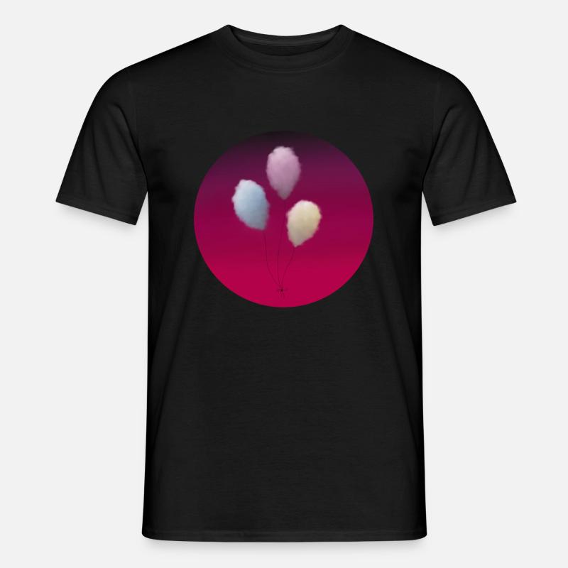 Wolken Luftballons - Männer T-Shirt - Schwarz