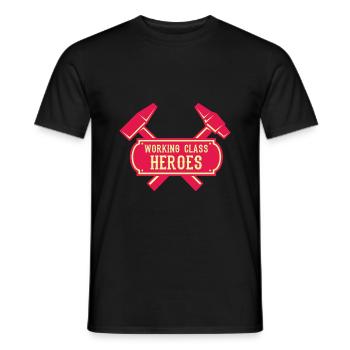 WORKING CLASS HERO Retro Mechanic Gift - Men's T-Shirt - black - Front - AI Model Male 178 light (178cm)