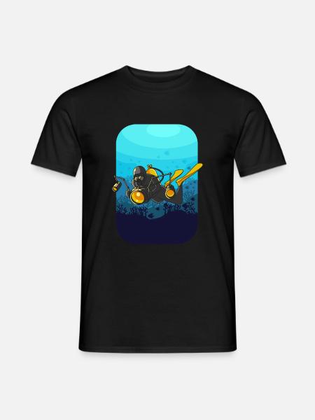 UNTERWASSERFOTOGRAF mit Kamera Geschenk Tauchen - Männer T-Shirt - Schwarz
