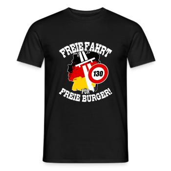 FREE RIDE FOR FREE CITIZENS No speed limit - Men's T-Shirt - black - Front - AI Model Male 178 light (178cm)