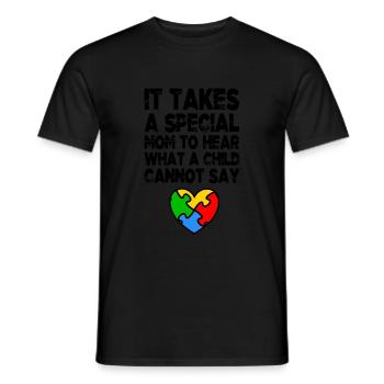 AUTISM SPECIAL MOM Cadeau de sensibilisation à l'autisme - T-shirt homme - noir - Devant - AI Model Male 178 light (178cm)