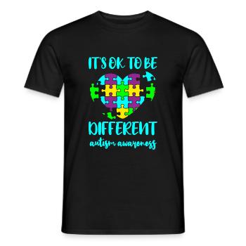 AUTISM DIFFERENT IS OK Cadeau pour les personnes autistes - T-shirt homme - noir - Devant - AI Model Male 178 light (178cm)