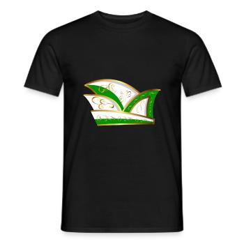 CASQUETTE DE COMITÉ CASQUETTE VERT BLANC CARNAVAL - T-shirt homme - noir - Devant - AI Model Male 178 light (178cm)
