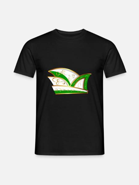 KOMITEEMÜTZE GRÜN WEISS KARNEVAL Narrenkappe - Männer T-Shirt - Schwarz