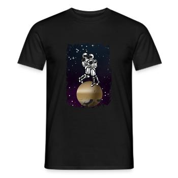 ASTRONAUT LOVE Space Saint Valentin - T-shirt homme - noir - Devant - AI Model Male 178 light (178cm)