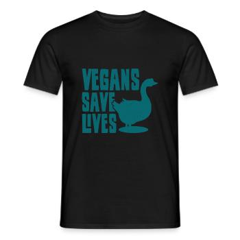 VEGETARIAN gift animal rights activists for vegans - Men's T-Shirt - black - Front - AI Model Male 178 light (178cm)