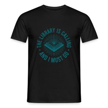 Bibliothek Angestellte Bücherwurm Buchliebhaber - Männer T-Shirt - Schwarz - Vorne - AI Model Male 178 light (178cm)