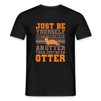 SEI EIN OTTER Otter Merch Süßer Otter Kinder - Männer T-Shirt - Schwarz - Vorne - AI Model Male 178 light (178cm)
