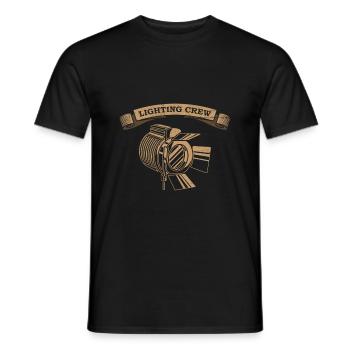 LIGHTING CREW overhead lighting technician - Men's T-Shirt - black - Front - AI Model Male 178 light (178cm)