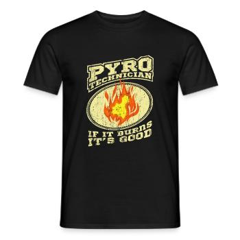 PYROTECHNICIANS Pyro technician Fireworks Fireworks - Men's T-Shirt - black - Front - AI Model Male 178 light (178cm)