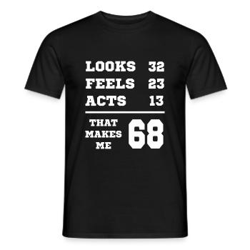 68 JAHRE ALT 68 Geburtstag Opa Lustig - Männer T-Shirt - Schwarz - Vorne - AI Model Male 178 light (178cm)