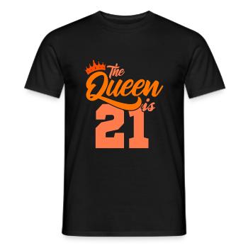 BIRTHDAY QUEEN 21 birthday sister 21 years - Men's T-Shirt - black - Front - AI Model Male 178 light (178cm)