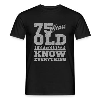 75 ANS VIEUX 75 anniversaire Grand-père Drôle - T-shirt homme - noir - Devant - AI Model Male 178 light (178cm)