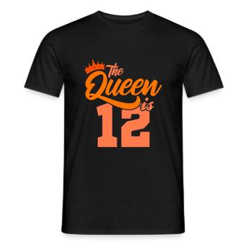 BIRTHDAY QUEEN 12 Geburtstag Mädchen 12 Jahre - Männer T-Shirt - Schwarz - Vorne - AI Model Male 178 light (178cm)