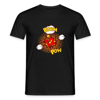COMIC GEBURTSTAG 12 Jahre Junge 12 Geburtstag - Männer T-Shirt - Schwarz - Vorne - AI Model Male 178 light (178cm)