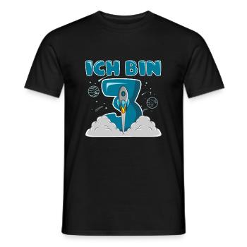 3 Geburtstag ICH BIN SCHON 3 3 Jahre Junge Rakete - Männer T-Shirt - Schwarz - Vorne - AI Model Male 178 light (178cm)