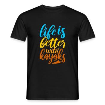 Life Is Better With Kayaks Kayak kayakers - Men's T-Shirt - black - Front - AI Model Male 178 light (178cm)