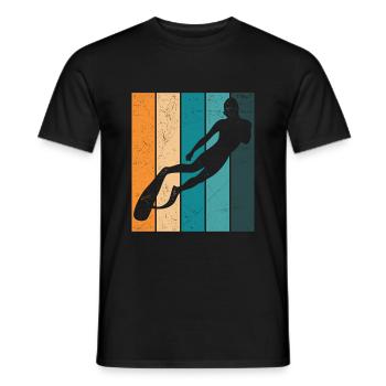 Plongeur free-lance Rétro Apnoetaucher Apnée - T-shirt homme - noir - Devant - AI Model Male 178 light (178cm)
