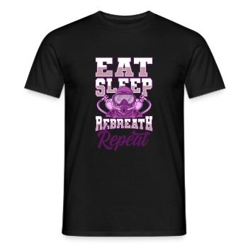Eat Sleep Repeat Tec Diver Berufstaucher - Männer T-Shirt - Schwarz - Vorne - AI Model Male 178 light (178cm)