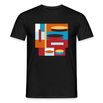 graphic colorful - Men's T-Shirt - black - Front - AI Model Male 178 light (178cm)