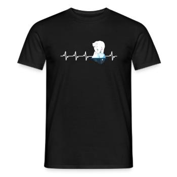 eisbader heartbeat eisbär auf eisscholle winterbad - Men's T-Shirt - black - Front - AI Model Male 178 light (178cm)