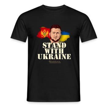 Ukraine Montenegro T-Shirt - Men's T-Shirt - black - Front - AI Model Male 178 light (178cm)