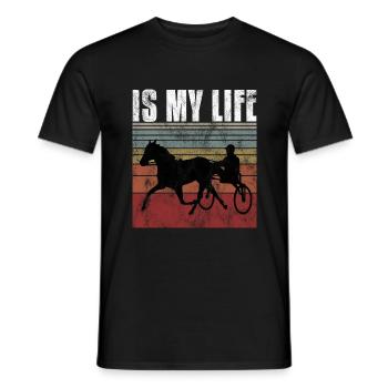 Ma vie est-elle Trabreiter Trabrennen Trabreiten Retro - T-shirt homme - noir - Devant - AI Model Male 178 light (178cm)