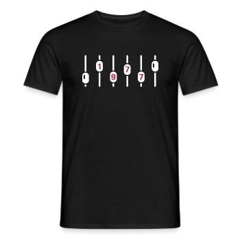 1977 Birthday Disco DJ Anniversary Sound Engineer - Men's T-Shirt - black - Front - AI Model Male 178 light (178cm)