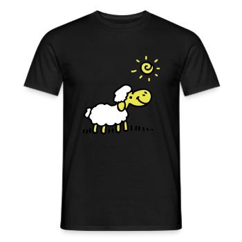 Schäfchen Sonne 3 - Männer T-Shirt - Schwarz - Vorne - AI Model Male 178 light (178cm)
