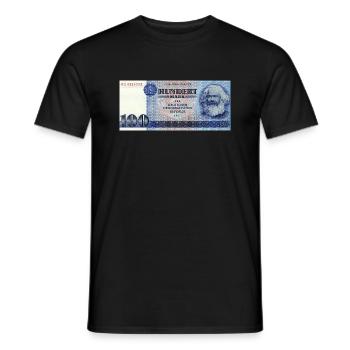 100 marks de la RDA - T-shirt homme - noir - Devant - AI Model Male 178 light (178cm)