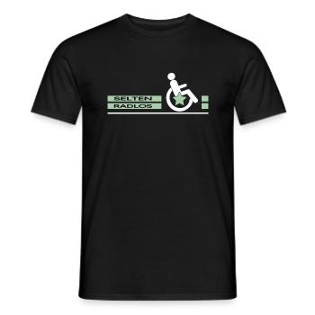 handicap fauteuil roulant utilisateur fauteuil roulant fauteuil roulant - T-shirt homme - noir - Devant - AI Model Male 178 light (178cm)