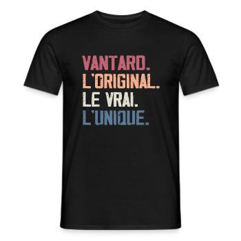 Vantard L'original le vrai l'unique - T-shirt homme - noir - Devant - AI Model Male 178 light (178cm)