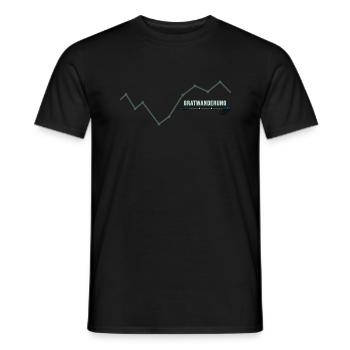 Tightrope walk Mountain hiking High altitude tour Summit Ferrata - Men's T-Shirt - black - Front - AI Model Male 178 light (178cm)