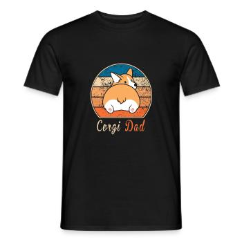 Corgi Dad Rétro Vintage Corgi Dad - T-shirt homme - noir - Devant - AI Model Male 178 light (178cm)