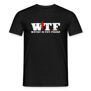 Marathon Läufer läuft Laufschuhe finish run - Männer T-Shirt - Schwarz - Vorne - AI Model Male 178 light (178cm)