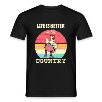 Life Is Better In The Country - Agriculteur fier - T-shirt homme - noir - Devant - AI Model Male 178 light (178cm)
