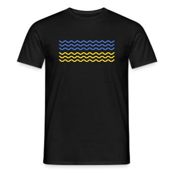 UKRAINE « vague ukrainienne » Front slava ukraini - T-shirt homme - noir - Devant - AI Model Male 178 light (178cm)