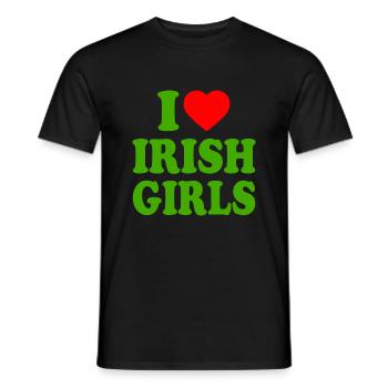 I love irish girls - Men's T-Shirt - black - Front - AI Model Male 178 light (178cm)