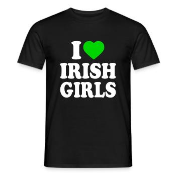 I love irish girls - Men's T-Shirt - black - Front - AI Model Male 178 light (178cm)