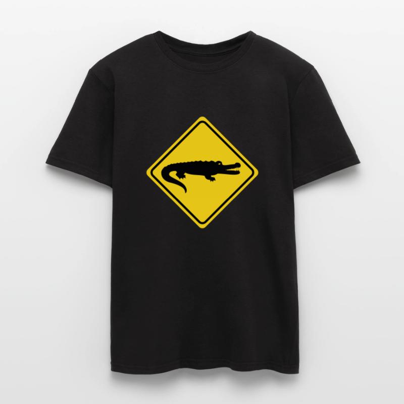Warning - Crocodile - 2 Color Vector Men’s T-shirt